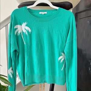 Z Supply Teal Palm Tree Sweater
